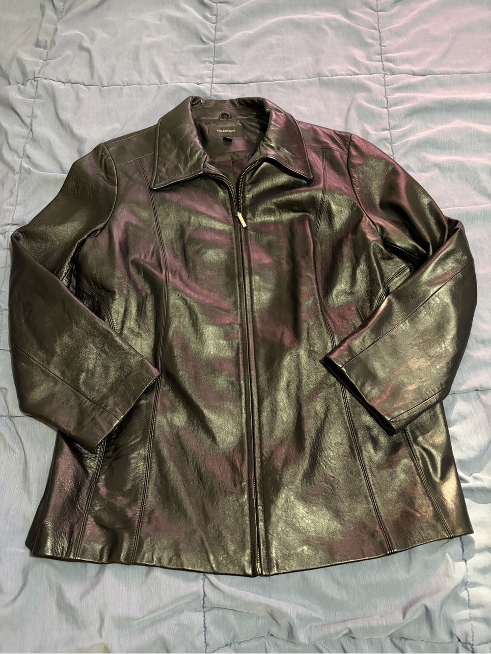 Classic Black Leather Zip Jacket
